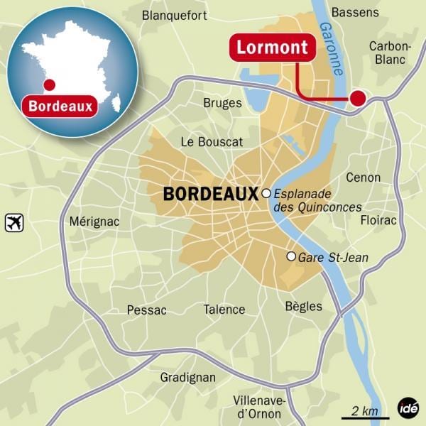 kaart Bordeaux äärelinnas
