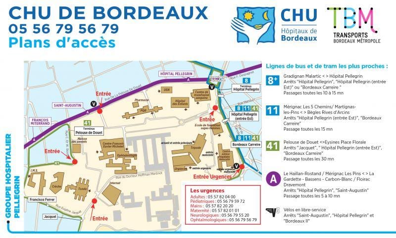 kaart Bordeaux ' haiglas