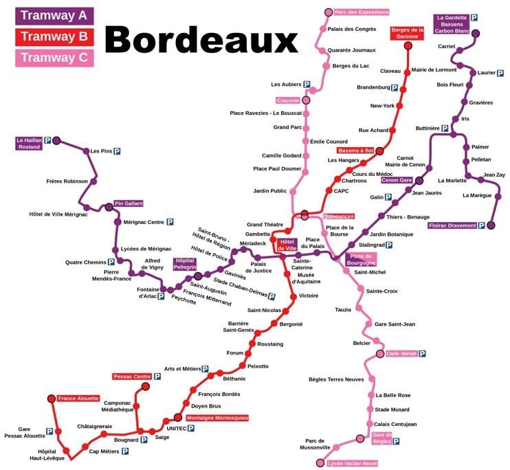 Bordeaux ' s metroo kaart