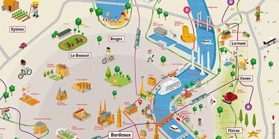 Bordeaux ja seda ümbritseva ala kaart